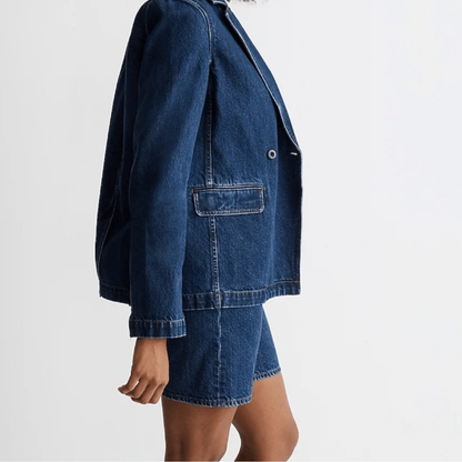 Madewell Denim Blazer Size XXS Oversized Relaxed Fit