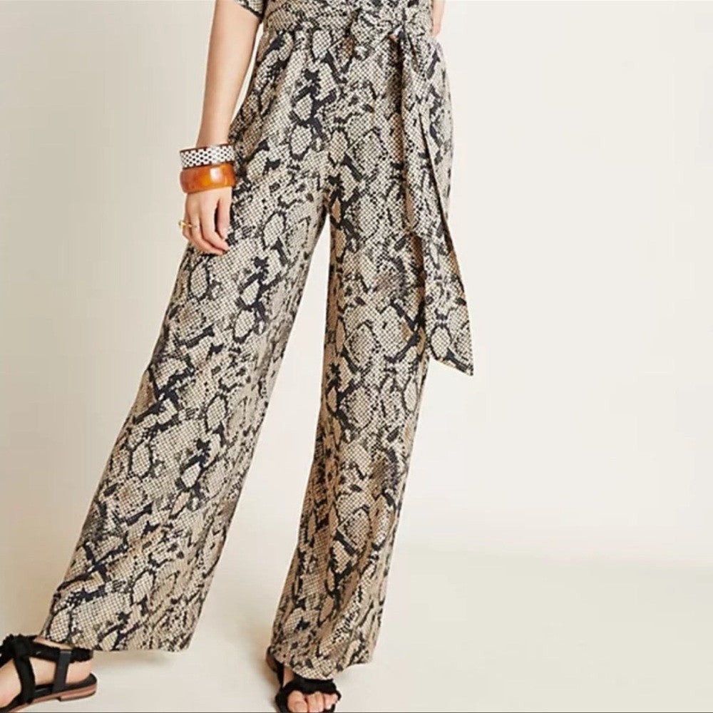 Anthropologie | Seen Worn Kept Snake-Printed Jumpsuit NEW Size 4