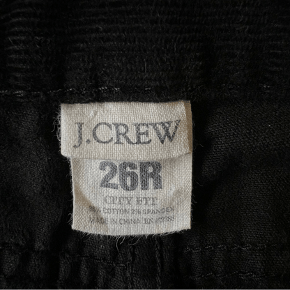 J. Crew City Fit Black Corduroy Pants Size 26R