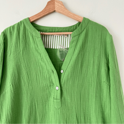 Soft Surroundings Santorini Gauze Tunic Pullover Shirt NEW Size Large in Green