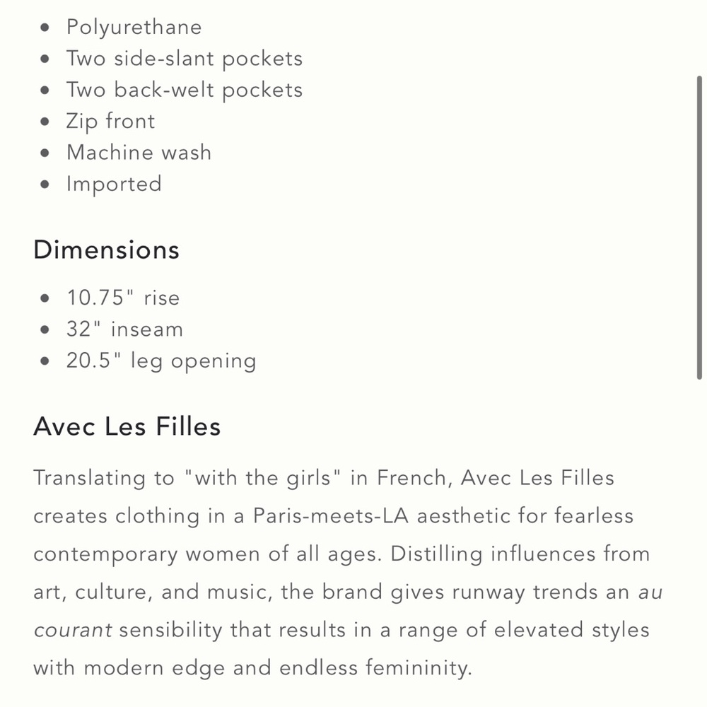 Anthropologie Avec Les Filles Faux Leather Pants NEW Size 8