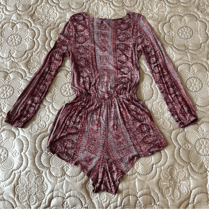 Billabong See the Sun Long Sleeve Bohemian Romper Size Small