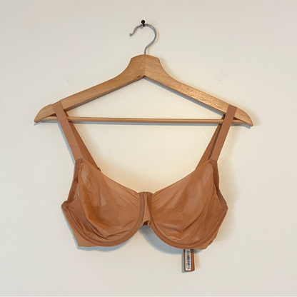 SKIMS No Show Molded Unlined Underwire Demi Bra NEW Nude OCHRE 34DD