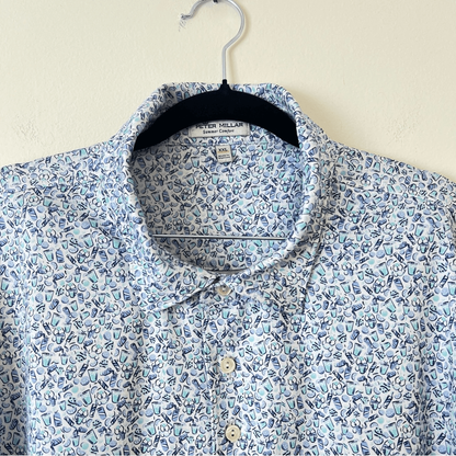 Peter Millar Dazed & Transfused Printed Tech Jersey Golf Polo Shirt Size XXL