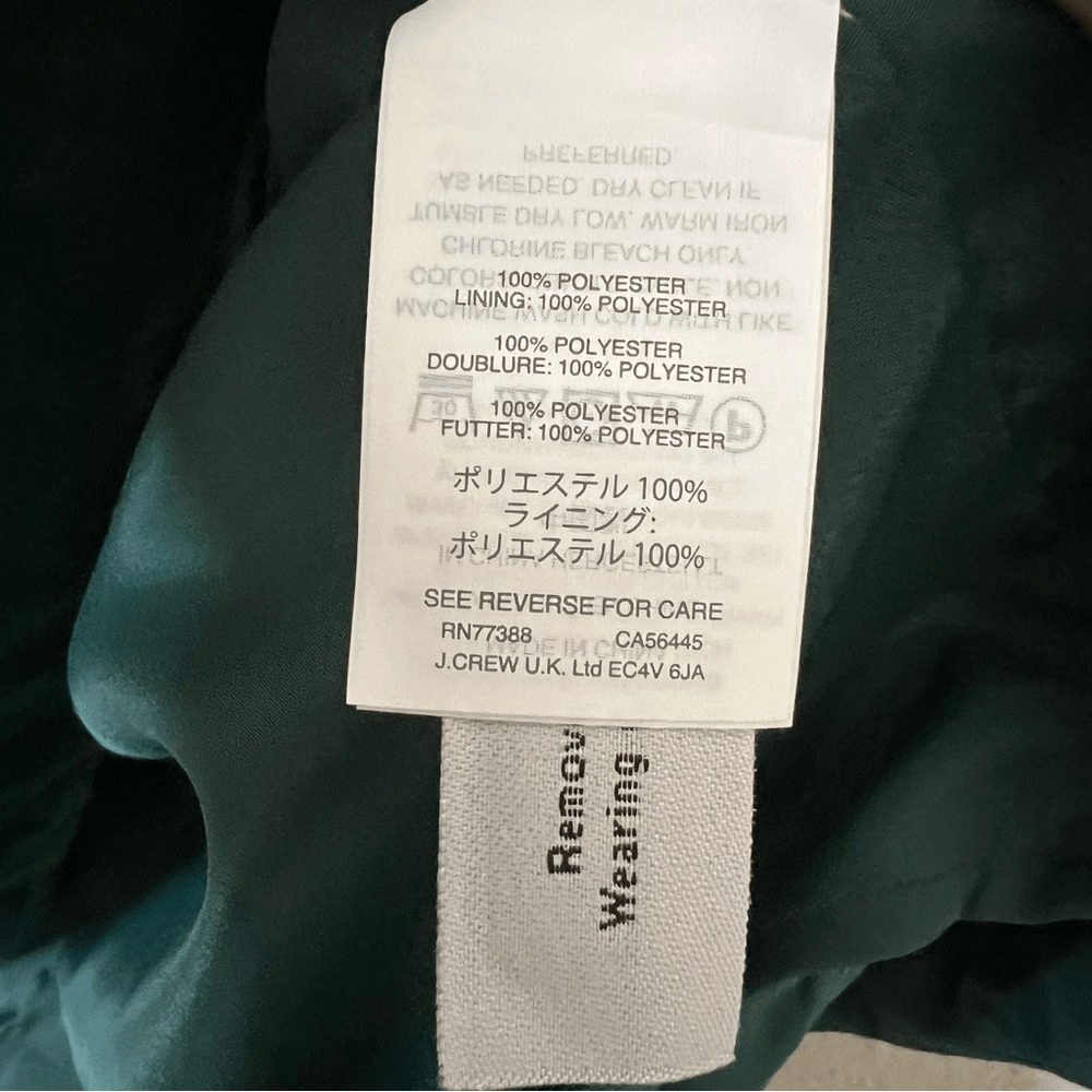 J. Crew Velvet Ruffle Hem Sleeveless Mini Dress in Emerald Green NEW Size 14