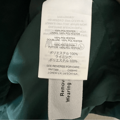 J. Crew Velvet Ruffle Hem Sleeveless Mini Dress in Emerald Green NEW Size 14