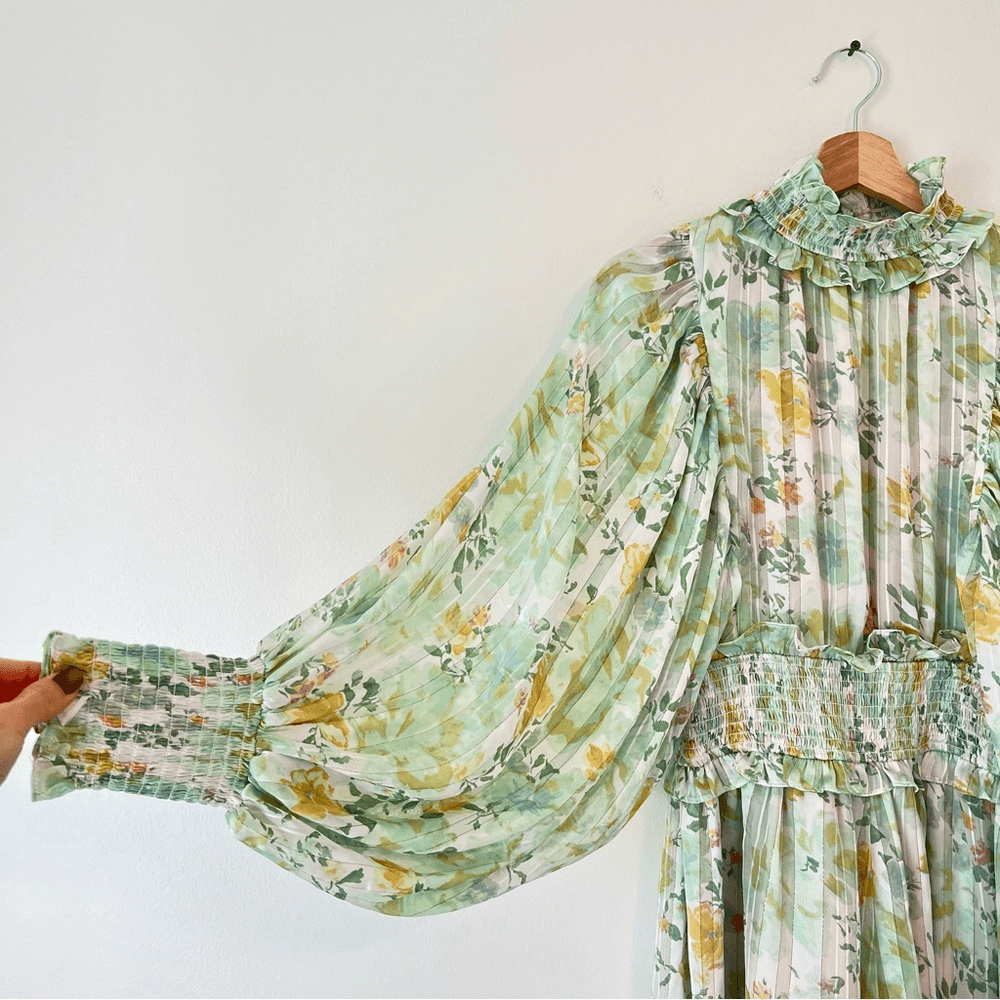 Free People x Elliatt Ophelia Playsuit Romper Floral Size Medium Mint Green