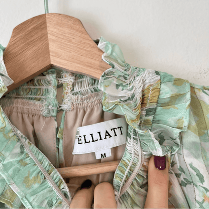 Free People x Elliatt Ophelia Playsuit Romper Floral Size Medium Mint Green