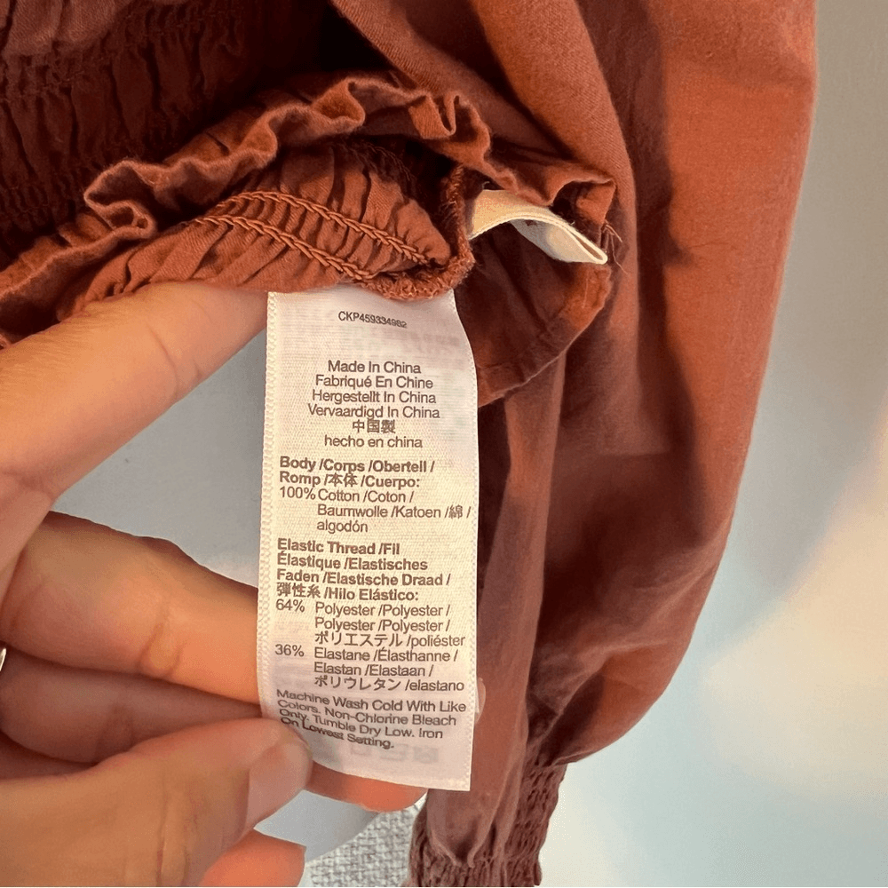 Madewell Lucie Bubble Sleeve Smocked Blouse Top Size Medium Boho Preppy