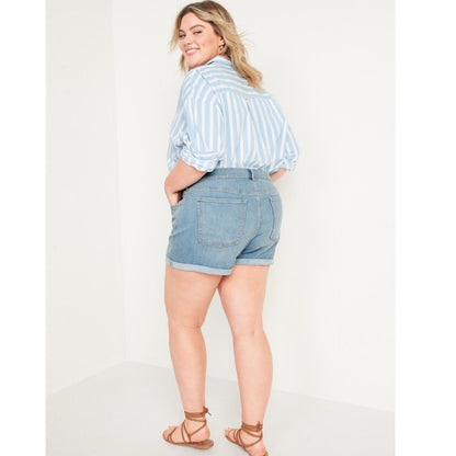 Old Navy Mid-Rise Wow Jean Shorts for Women 3" inseam NEW Plus Size 22