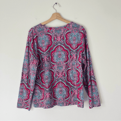 Talbots Classic Cotton Crewneck Tee in Mod Paisley Size XLP