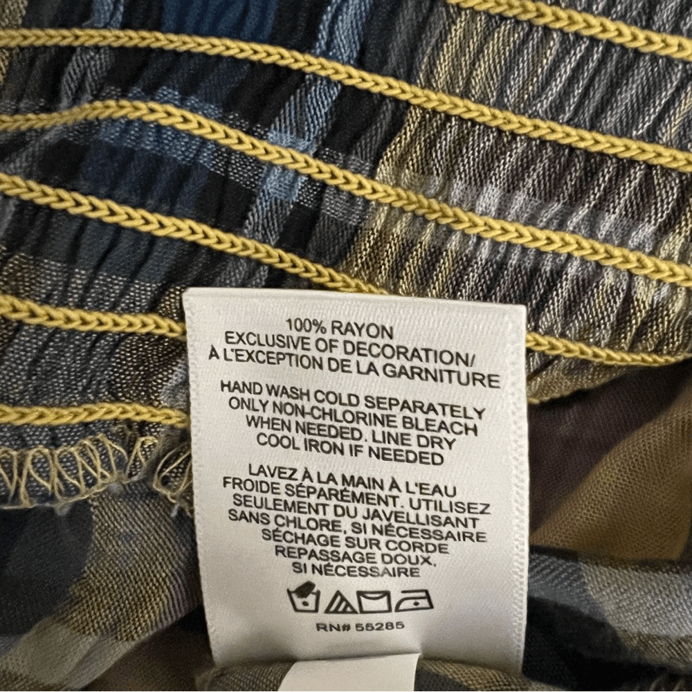 Express Plaid Surplice Peplum Top Blouse NEW Size Medium