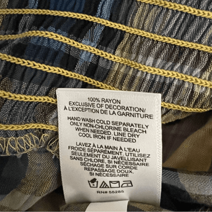 Express Plaid Surplice Peplum Top Blouse NEW Size Medium