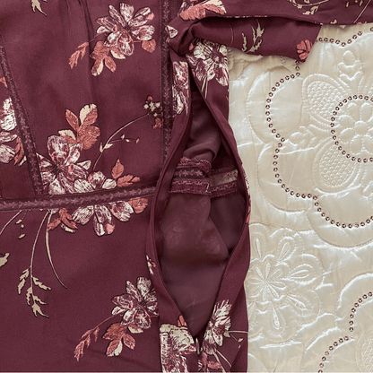 ATSR The Label Kirsten Floral Mini Dress A-Line Fit & Flare Size S Long  Sleeve