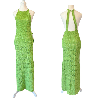 House of Harlow 1960 Knit Maxi Dress in Green NEW Size Medium Vacation Resort