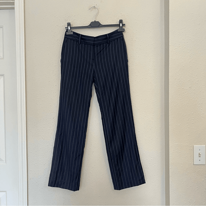 Brooks Brothers Navy Blue Pinstriped Trousers Wool Dress Pants Size 0P