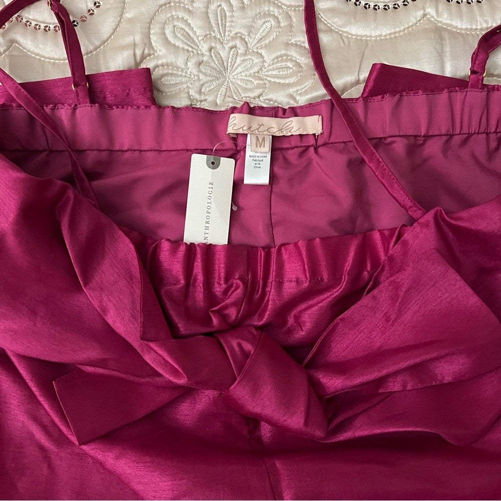 Anthropologie Hutch Satin Bow-Tie Jumpsuit NEW Size Medium