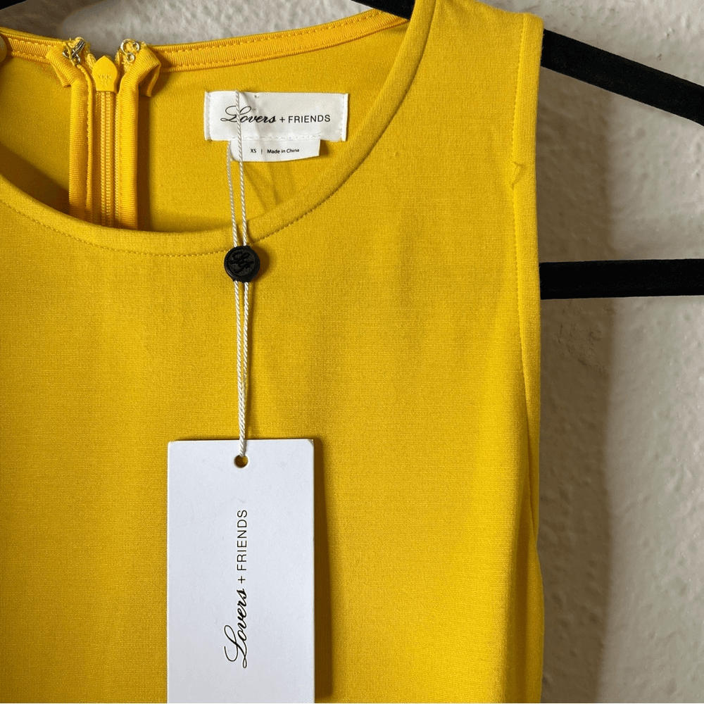 Revolve Lovers & Friends Monroe Mini Dress NEW Size XS in Mustard Yellow