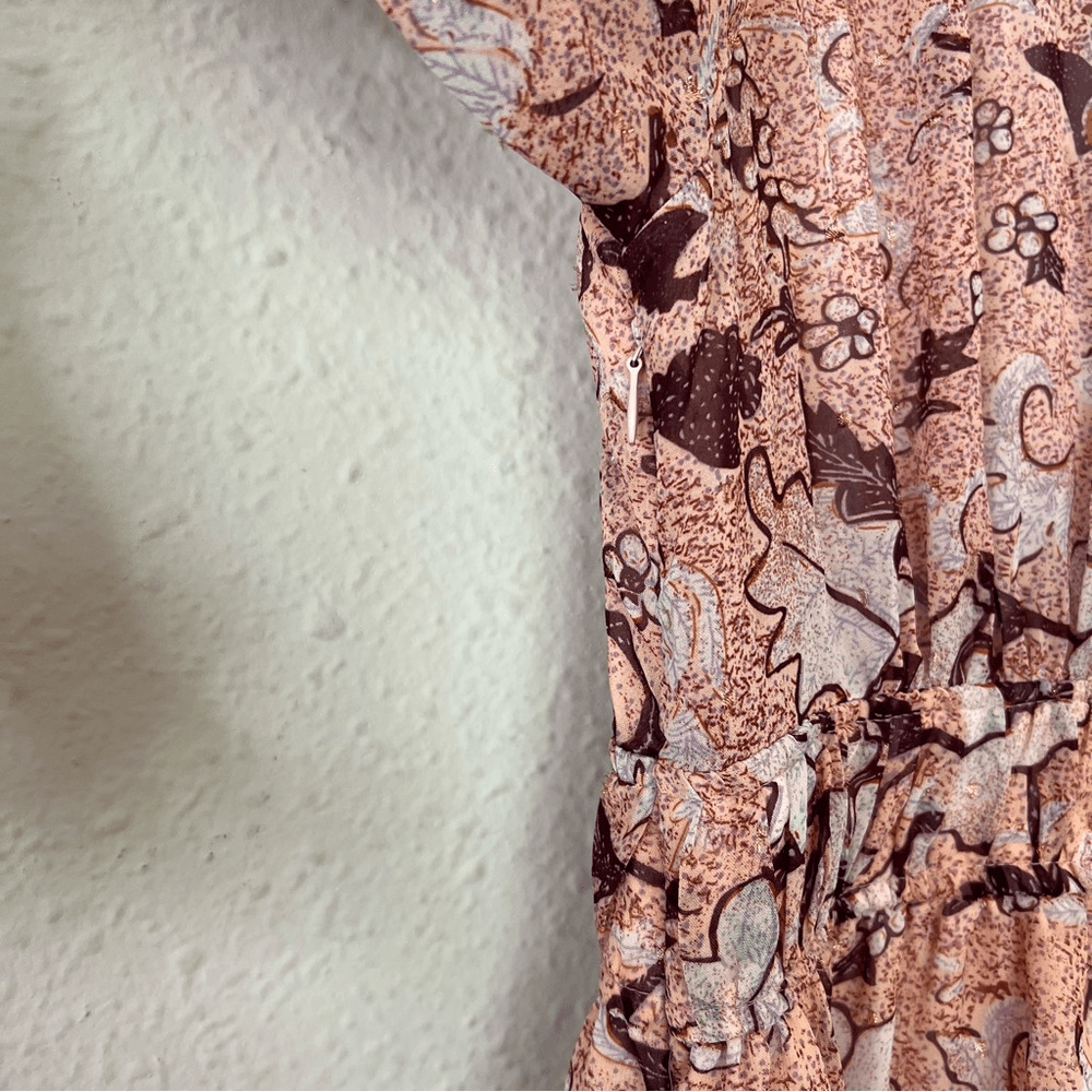 Anthropologie OPT Floral Long Sleeve Mini Dress Size Medium