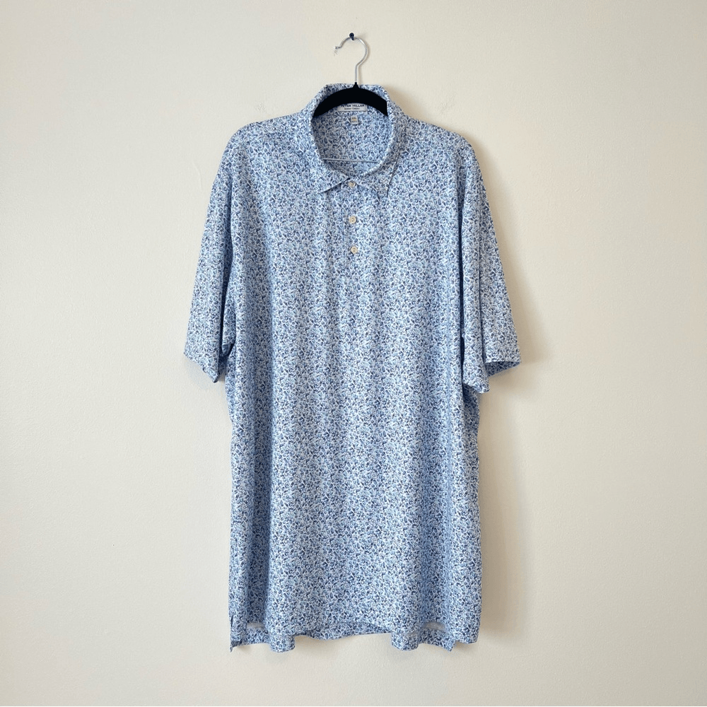 Peter Millar Dazed & Transfused Printed Tech Jersey Golf Polo Shirt Size XXL