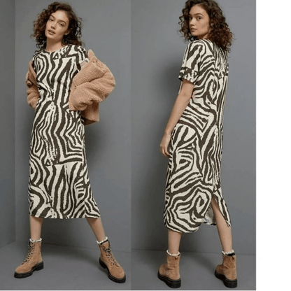 Anthropologie Corey Lynn Calter Zebra Maxi Dress NEW Size Small Animal Print