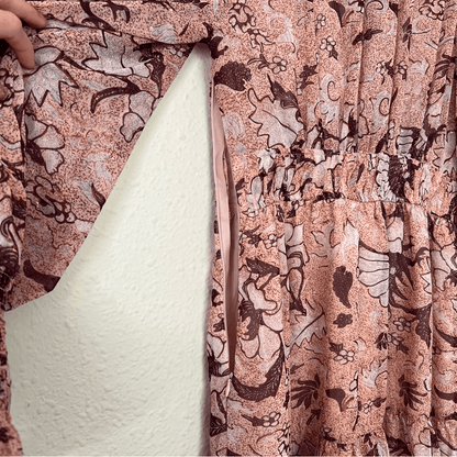 Anthropologie OPT Floral Long Sleeve Mini Dress Size Medium