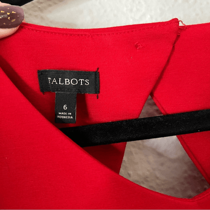 TALBOTS Red Sleeveless Ponte Sheath Dress Size 6