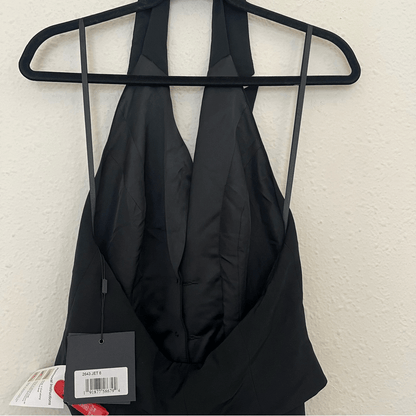 Mac Duggal Black Tuxedo Halter Jumpsuit NEW Size 6 Formal Elegant