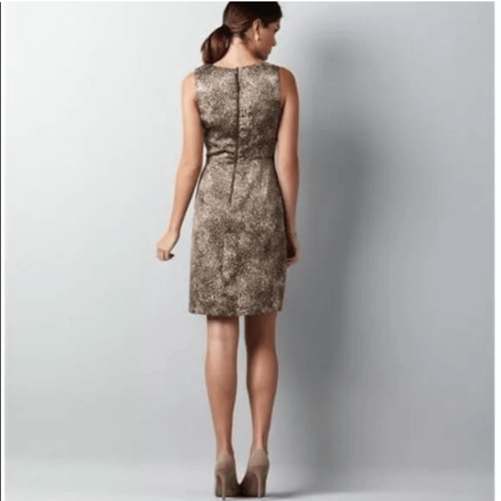 Ann Taylor LOFT Sleeveless Ruffle Printed Sheath Dress Size 14