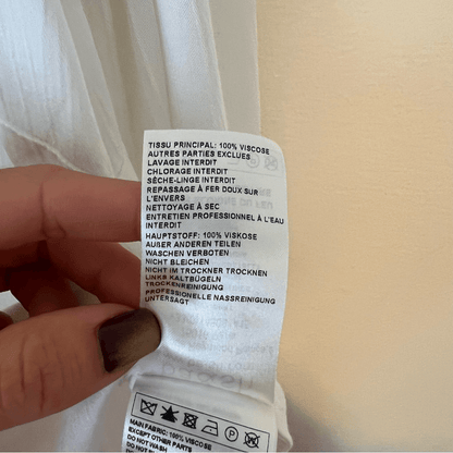 BA&SH Alia Lady Shirt in Ecru / Off White Long Sleeve Size Large US 8