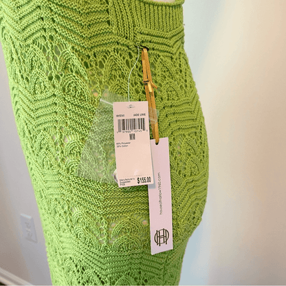 House of Harlow 1960 Knit Maxi Dress in Green NEW Size Medium Vacation Resort