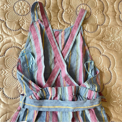 Frame Linen Striped Romper NEW Size Small