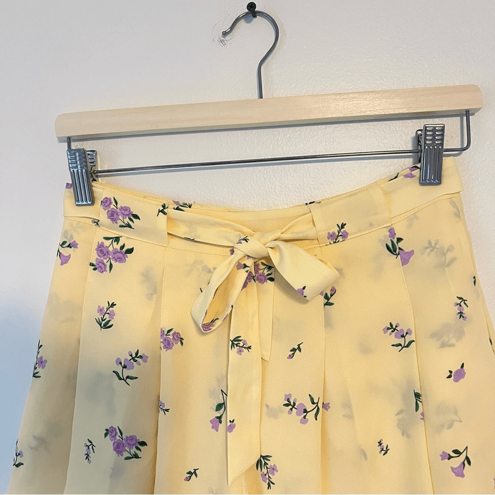 Aritzia Sunday Best Westley Pleated Short Pastel Yellow Size 2