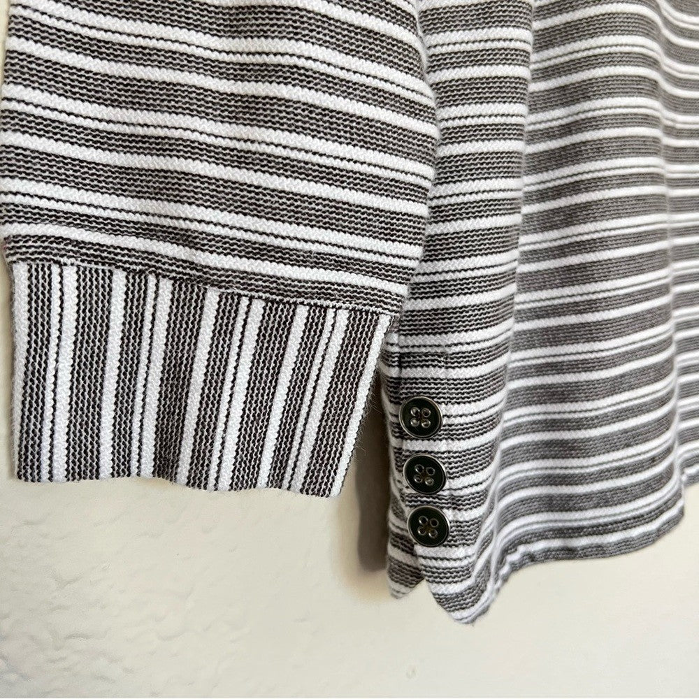 Talbots Womens Cowl Neck Striped Pullover Sweater Size Large