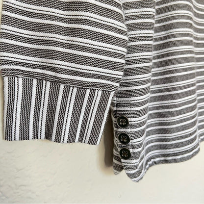 Talbots Womens Cowl Neck Striped Pullover Sweater Size Large