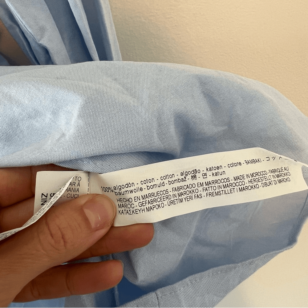 Zara Sky Blue Poplin Dress with Buckle Belt NEW Size Small Blogger Favorite