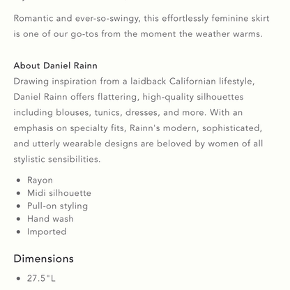 Anthropologie Hattie Midi Skirt Daniel Rainn NEW Size XL