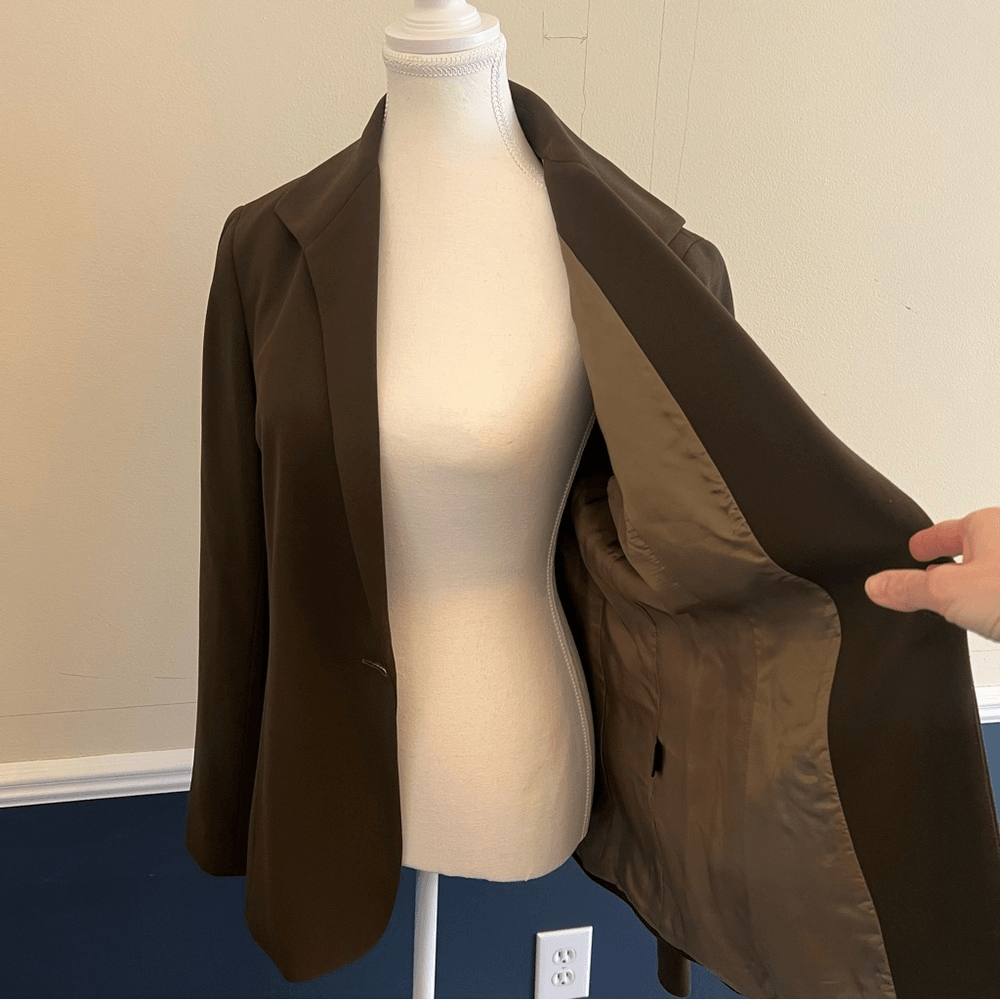 Lafayette 148 New York Wool Blazer Size 10 Olive Green