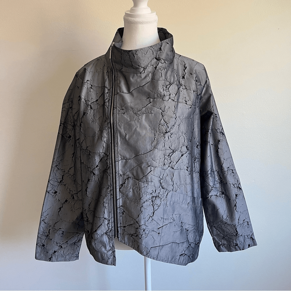 Sun Kim Gray Lightweight Asymmetrical Jacket Size Large