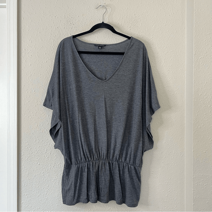 Banana Republic V-neck Short Sleeve Gray Top Size XL