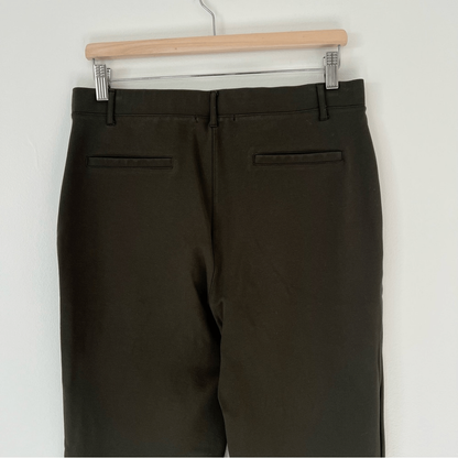 Quince Olive Green Ultra Stretch Ponte Bootcut Pull On Pants Size Large Petite