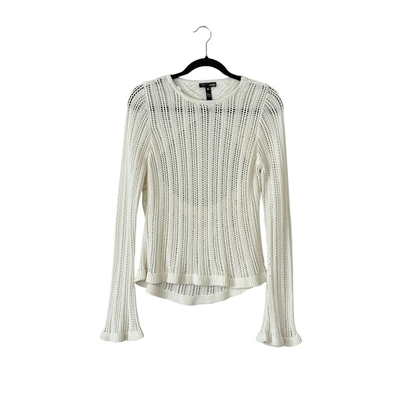 Aqua Women’s Cut Out Knit Sweater Size Medium Ivory