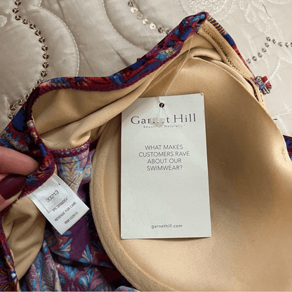 Garnet Hill Strapless One Piece Swimsuit NEW Size 12