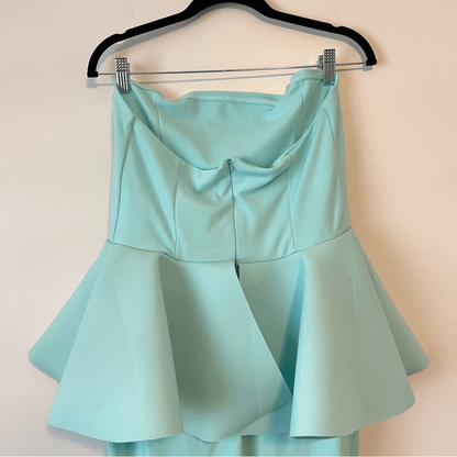 Club L London Louisiana Mint Bandeau Peplum Maxi Dress NEW Size US 10