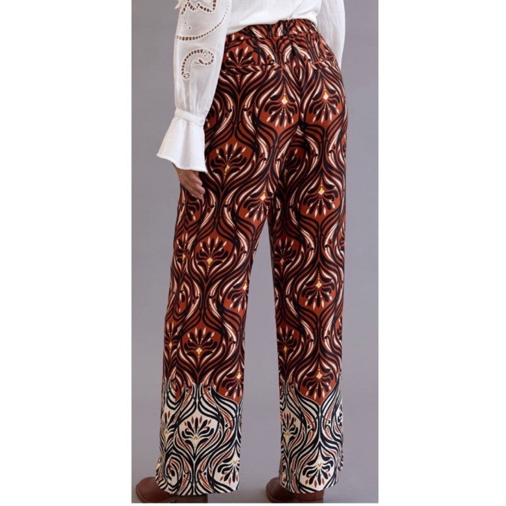 Anthropologie Breezy Printed Straight Pants NEW Size 16