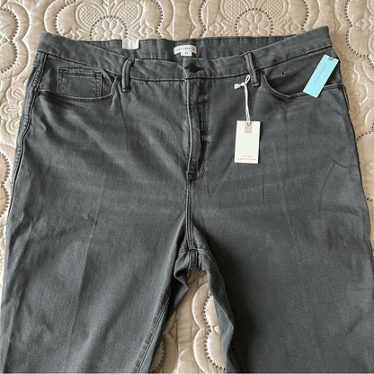 Anthropologie Good American Curve High-Rise Straight Jeans NEW Plus Size 22