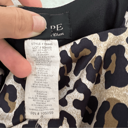 Xspace by Joanna Chen Leopard Animal Print  Dress Size 8