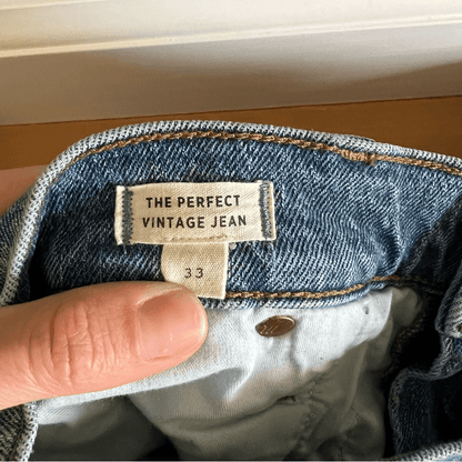 Madewell The Perfect Vintage Straight Jeans Size 33 Medium Wash