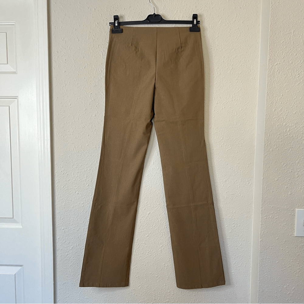 Urban Outfitters Olive Green Front Slit Flare Pants NEW Size 2