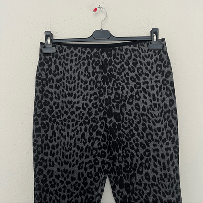 Boston Proper Leopard Animal Print Ponte Pull on Pants Size Medium Gray Black